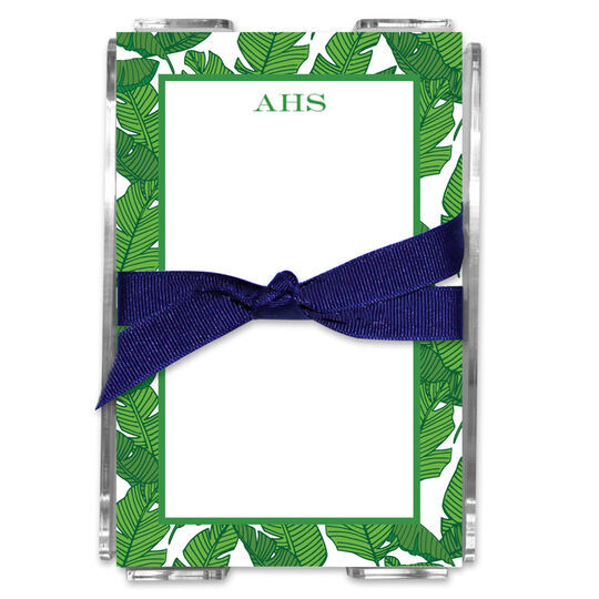 Tropical Leaves Memo Sheets in Holder